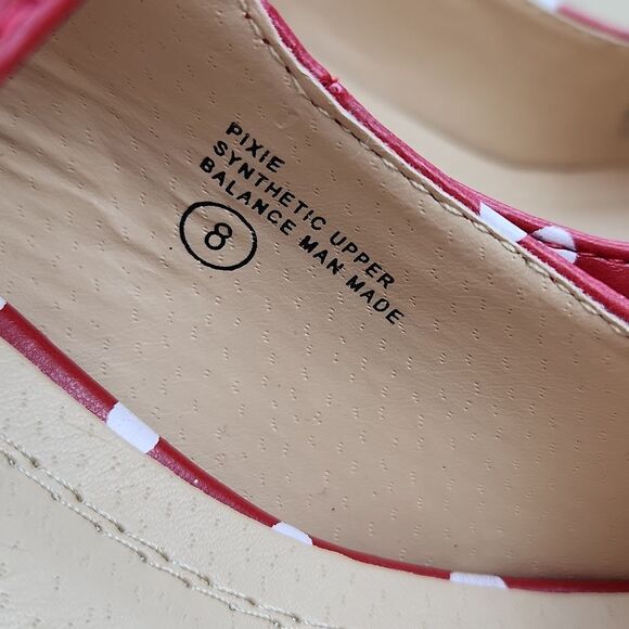 ⛱️J. Adams Red & White Polka Dot Retro Mary Jane Heels Size 8 - Picture 15 of 16